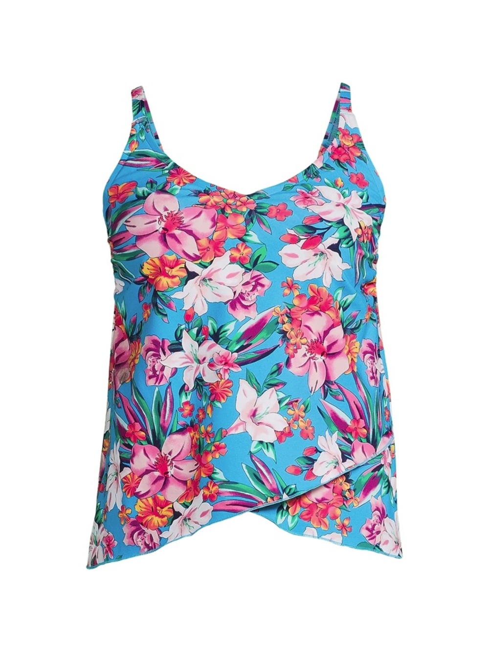 Land’s End tulip hem tropical flower tankini top